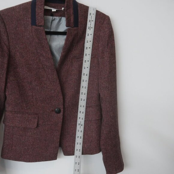 Veronica Beard Tate Upcollar Herringbone Dickey Blazer Size 2 - Picture 7 of 10